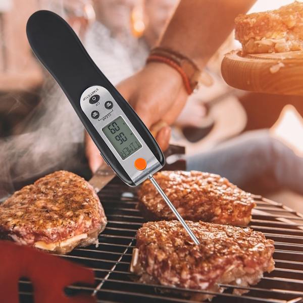 1 st LCD-kött BBQ-termometer Fällbar digital kök matlagning sond