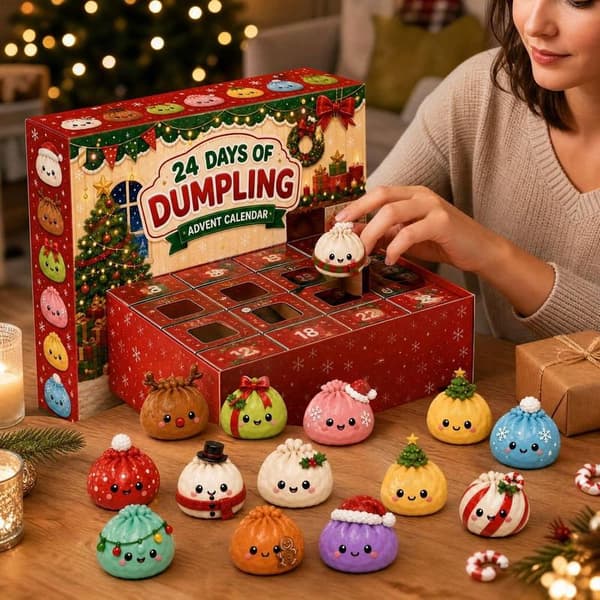 Adventskalender 2026, 24 dagers julenedtelling, 24 overraskende dumpling-squishies leker[LM]