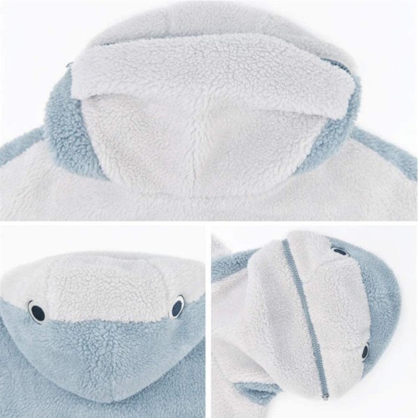 Hooded Sweatshirt Dam Hooded Shark Plysch Sweatshirt Furry Inner Fleece Lös Pullover Toppar Klädsel för par Hem