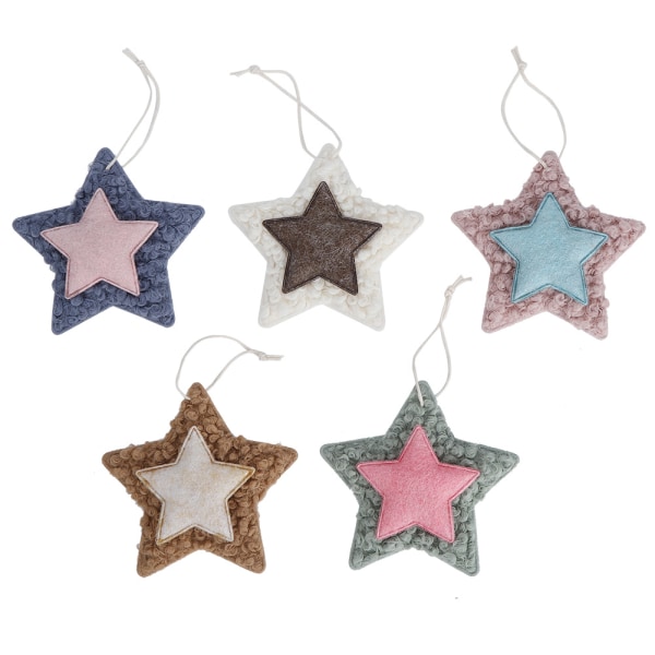 5 st stjärnformade icke-vävda dekoration julgranshängen Leksaker Hemhängande prydnad