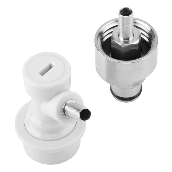 Homebrew Stainless Steel Carbonation Cap with Liquid Ball Lock, 1/4\" Barb, Hot