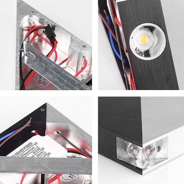 Upp- och nedåtriktad vägglampa, moderna inomhusvägglampor 5W triangulära LED-neonlampor för sovrum (grön)