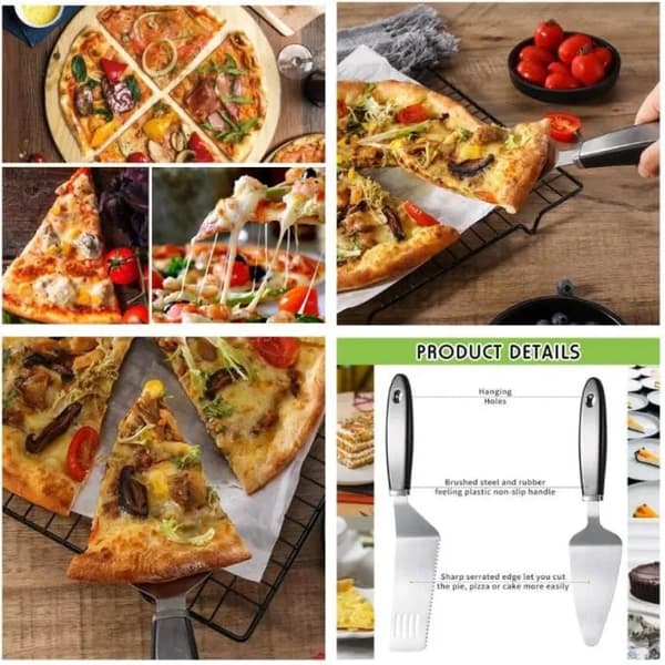 Cake/Pie Server Set - Stainless Steel - Ergonomic - Serrated - Practical