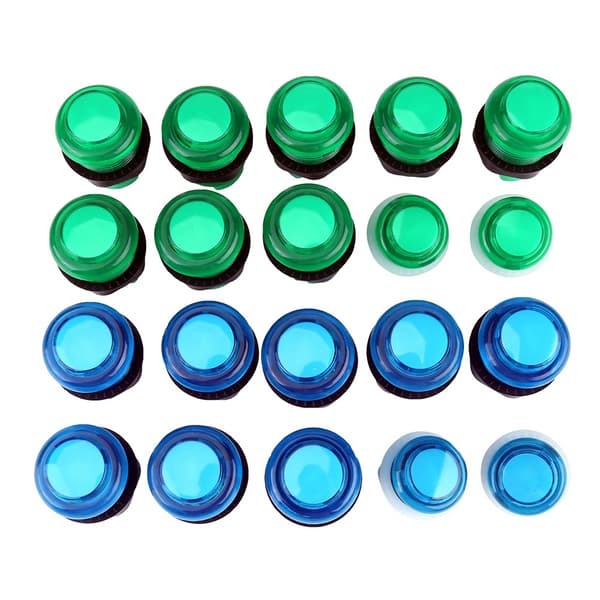 20 DIY Luminous Arcade Buttons, 2 Joysticks, 2 USB Encoder Kits for Custom Game Builds