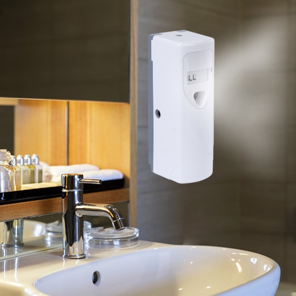 Air Freshener Automatisk Aerosol Dispenser Ljussensor Doft Spraymaskin för hotellbadrum
