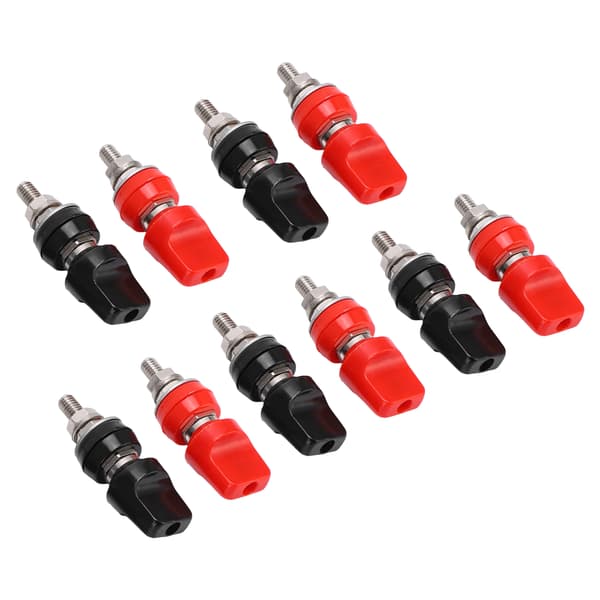 5 Sets J.50019(1) Power Connection Post M6 Brass Terminal Connection Post with 4mm Jack for Electronic Instruments Ships