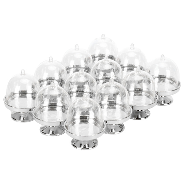 12 Set Mini Candy Box Cake Stand Cupcake Candy Display Plate med lock Party Supplies