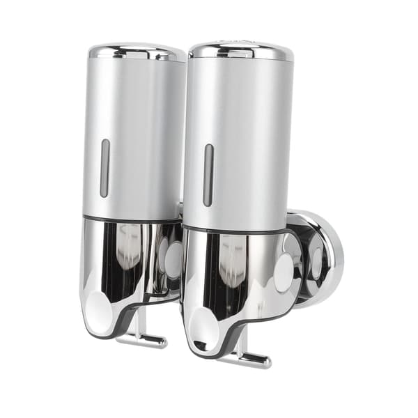 Soap Dispenser Double Pump 1000ml Wall Mounted Easily Refillable Reusable Shampoo Dispenser for Bathroom Hotel