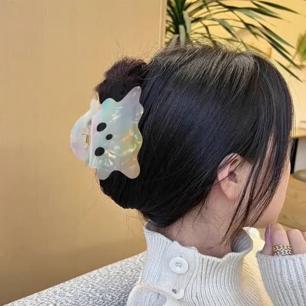Iridiserande spökhårklämma - Medium klämma - Färgglad iridiserande effekt - Veckfritt grepp