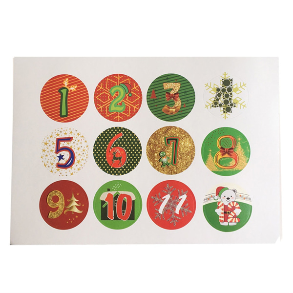 Juladventsnummerklistermärken Julgodisförseglingsdekaler Gör-det-själv-gåvor Paketetiketter