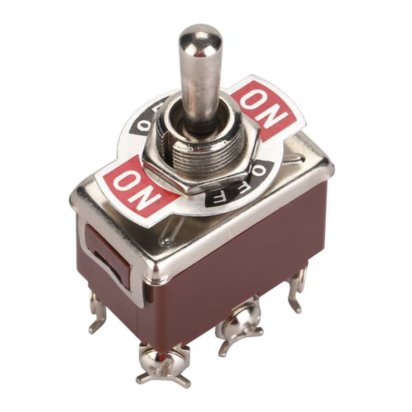 5 Pcs Rocker Switch DPDT 6 Pin 3 Position Terminal On Off On 250V 15A 12mm Mounting Hole