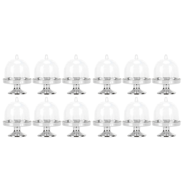12 Set Mini Candy Box Cake Stand Cupcake Candy Display Plate med lock Party Supplies