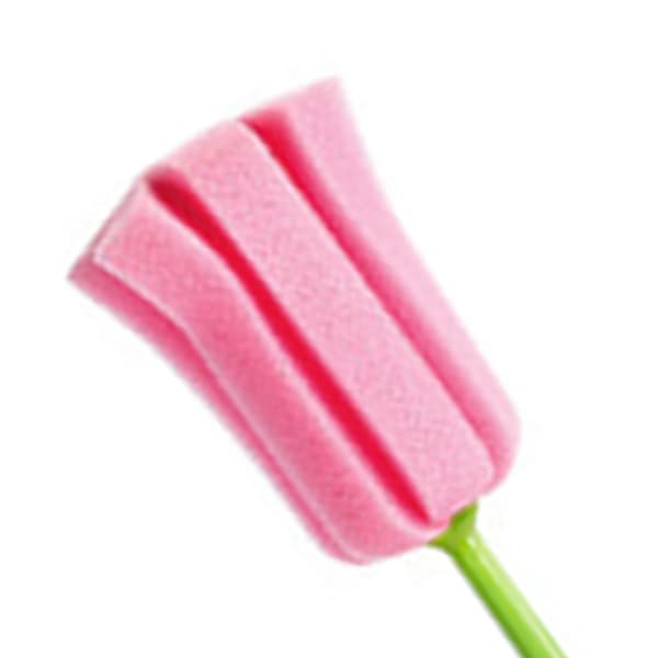 2 st långa kopprengöringsborstar med svampgrepp för muggar, vinflaskor och nappflaskor - Rosa