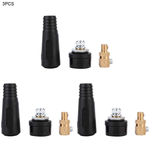 3-pack koppar Euro Style svetskabelsnabbkoppling 200-400A svetsledningskoppling (10-25)