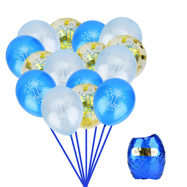 15 stk. 12 tommer Latex Balloner Konfetti Trykt Gennemsigtige Balloner Til Babyshower (A)