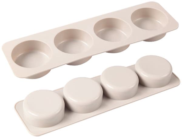 3-delt sæt, silikoneform til sæbe, 28*10*2.5 cm, beige, bageform, håndlavet sæbefremstilling, oval, firkantet, rund