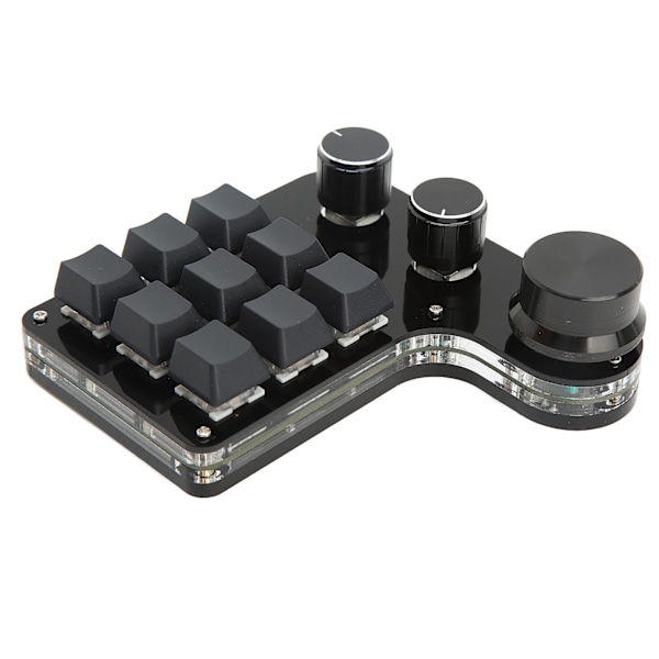 Mini Gaming Keypad 3 Knapper RGB Baggrundsbelyst Blå Kontakt Programmerbar 9 Tasters Keypad til Musik Kontor Medier