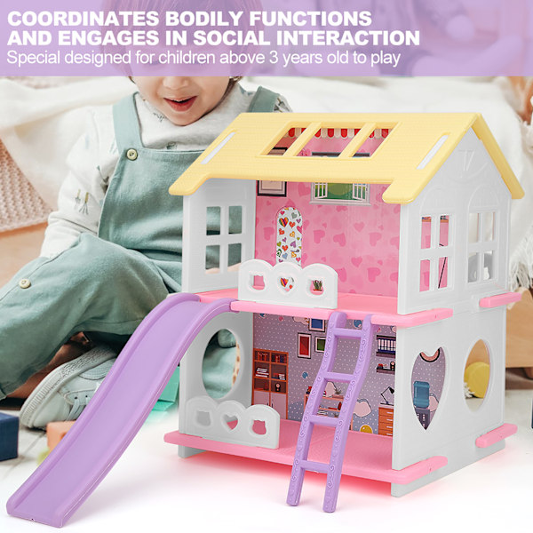 Miniatyrdockhus Leksaker DIY Barn Montera Dockhus Bebisleksak Pojke Flickor PresentA Stil