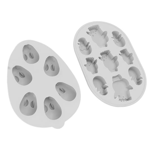 2-pack Easter Bunny and Chick Silicone Mold, Food Grade Non-Stick Chocolate Candy Mold for Cake, Ice, Dessert Decoration