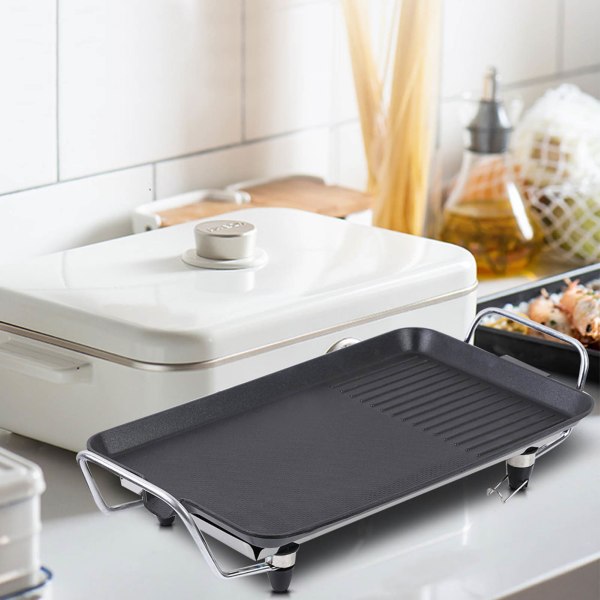 Non-stick elektrisk grillplatta grillspett faträtt festbuffépanna köksredskap EU-kontakt 220V