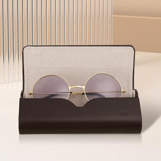 2 Hard PU Leather Glasses Cases - Protective Storage Cases for Glasses