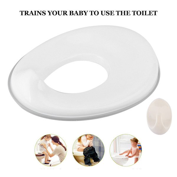 Bærbar Pottetræningssäde til Børn Spædbarn Toilet Potte Ring Assistent Værktøj (Grå Kant) Pottetræningssäde