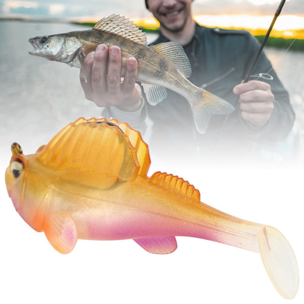 3 stk PVC Kunstige Livaktige Jig Fiske Lures Agnsfisk Fiskeutstyr med Høykarbonstål Enkeltkrok