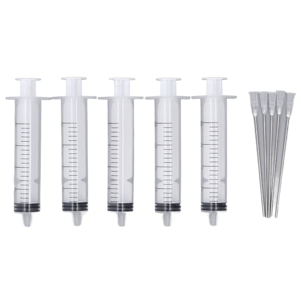 Inkjet Printer Ink Cartridge Ink Refill Tool 5 Pcs 20ml Syringe with 5 Pcs 10cm Flat Needle for Office