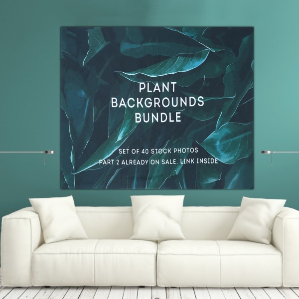 Växt Grön Blad Tryckt Vägg Hängande Sängkläder Gobeläng Vägg Hängande （150*130cm）
