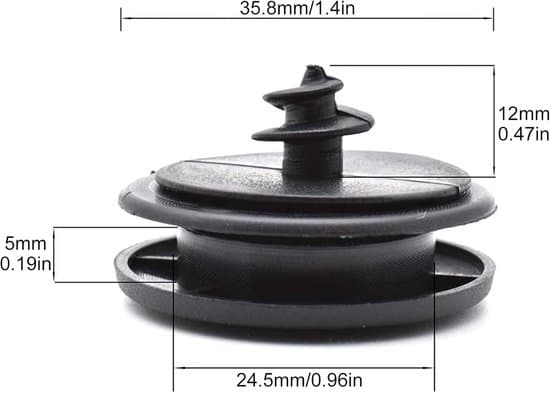 Floor Mat Clips - Mat Fastener - Car Interior - Universal Fit - 35mm Diameter - Black