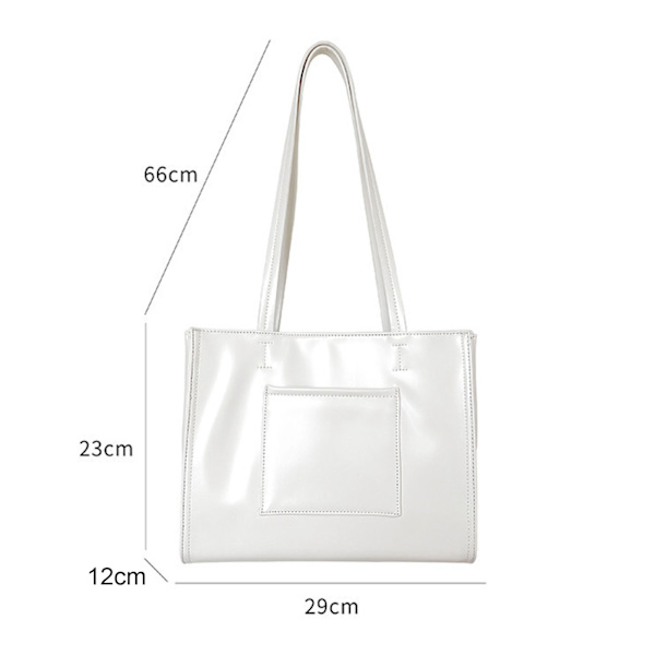 Kvinders Tote PU Læder Stor Kapacitet Fashionabel Alsidig Dame Håndtaske til Pendling Forretningsrejse Hvid One Size