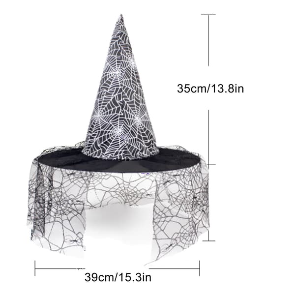 Halloween Witch Hat Party Decoration Pointed Wizard Costume Accessory for Dance Events