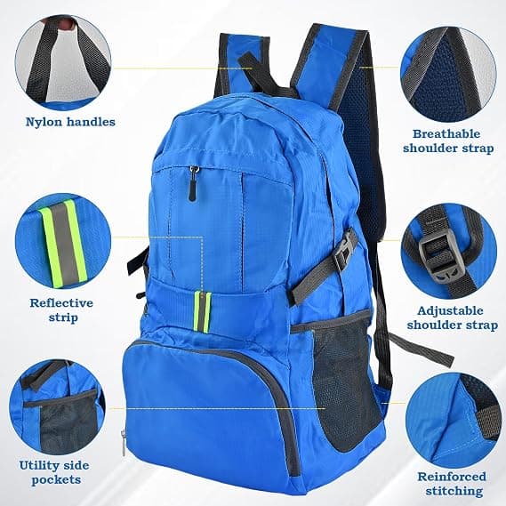 35L Ultralight Foldable Backpack, Waterproof Hiking Backpack, Travel Backpack, Cycling Backpack, For Women & Men, Orange