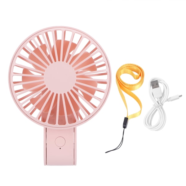 USB Charging Mini Portable Folding Fan 3 Gear Wind Speed Handheld Fan with Lanyard