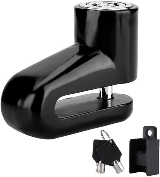 Motorcycle Disc Lock - Anti-Theft Lock - Secure Vehicle - Waterproof Metal - 48mm Deep - Black