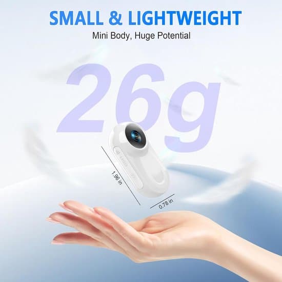 Mini Body Camera 1080P, 512GB, Hands-Free Recording with 360° Rotating Clip