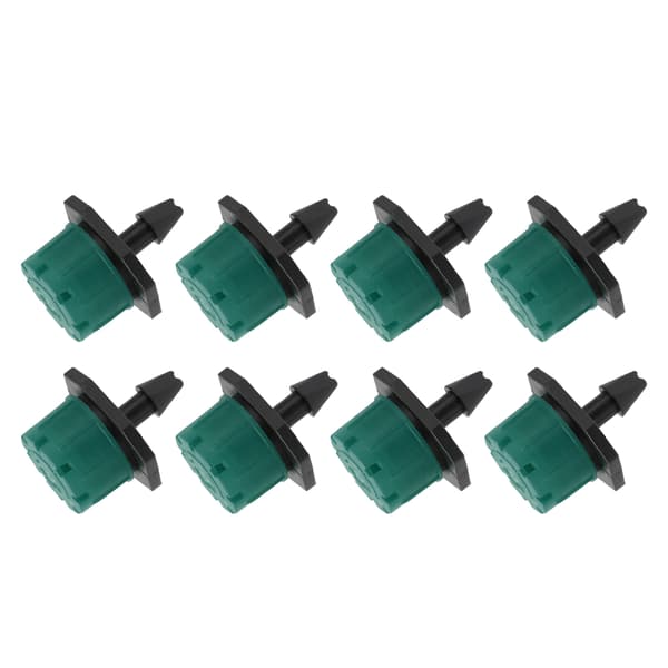 100 PCS 360 Degree Adjustable Irrigation Dripper 1/4 Inch Drip Irrigation Sprinkler for Irrigation System Green