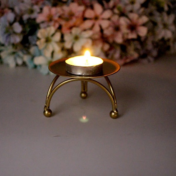 Geometrisk cirkel järnljusstake rund bordsljusstake för fest bröllop skrivbord dekorativa prydnader