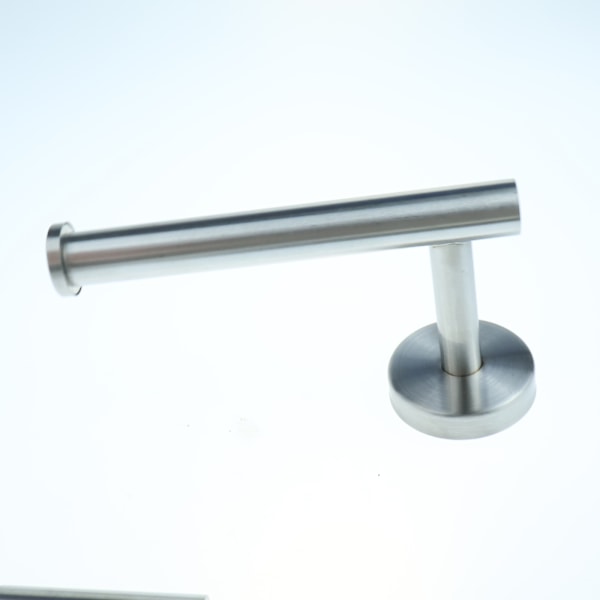 Håndklæde- og Toiletpapirholder Sæt, 2 Dele Toiletpapirholder og Frakkekrog, Rustfrit Stål Moderne Stil, Vævspapirholder Rund Bundstil, Poleret