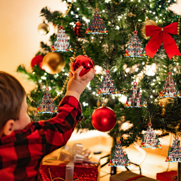 Julgran Hängande Prydnad Jul Hund Trä Hängande Hänge Jul Dekoration Present till Vänner och Familj