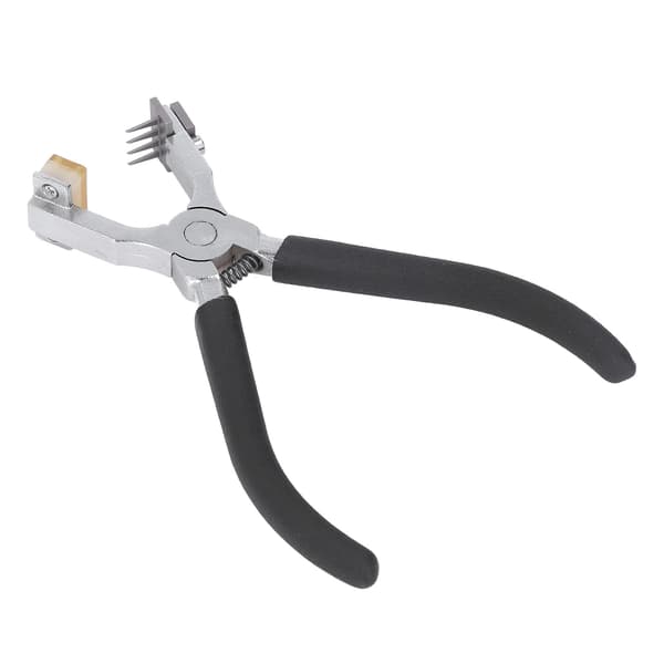 Leather Hole Punch Tool Double Lever Interchangeable Head Rhombic Cutter with Ergonomic Handle for Crafts