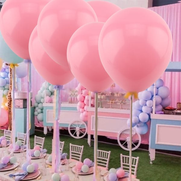 100 st färgglada runda bröllopsfödelsedagsfest Latexballonger dekoration (rosa)