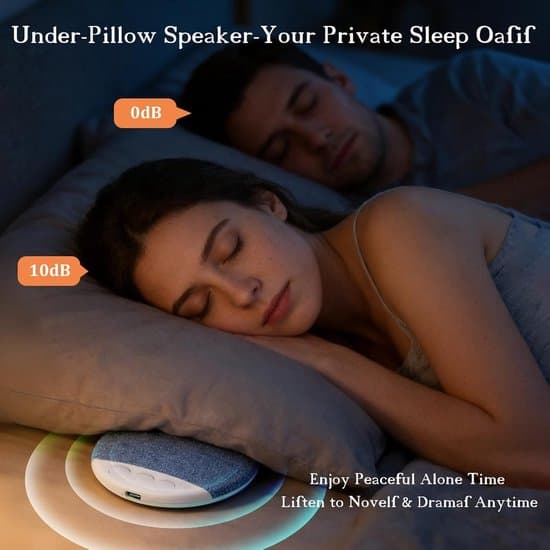 Bluetooth Sleep Sound, Ultrathin Pillow Speaker, Bone Conduction with Sleep Timer.