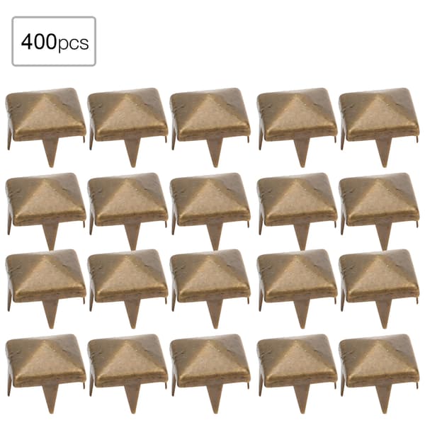 400 pcs 4-7 mm DIY Leather Craft Pyramid Studs Square Rivets for Bag Shoe Belt Bronze