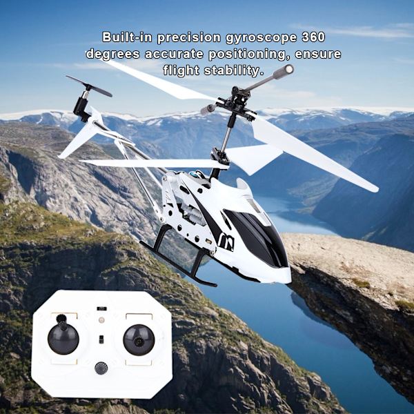 Kvalitets RC Radiostyrda helikopterleksaker med Gyro Position för barnbarn Present (vit)