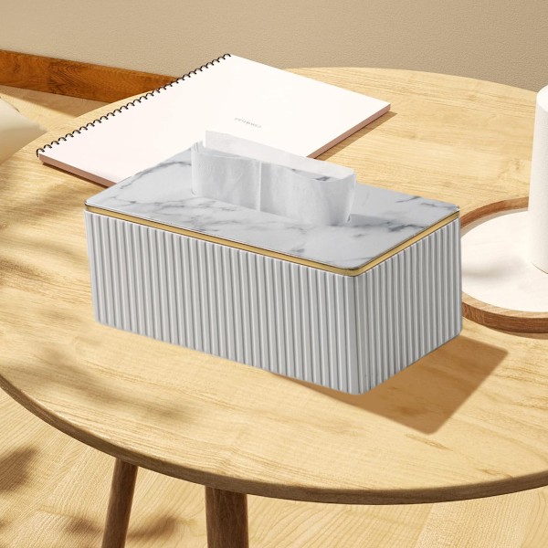 Rektangulär servettlådehållare i PU-läder, för Kleenex, servetter, servettlådeöverdrag rektangel