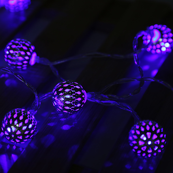1,2 m 10 LED Kugleformet Feelysslynge til Soveværelse, Græs, Landskab, Have, Hjem, Ferie - Blå