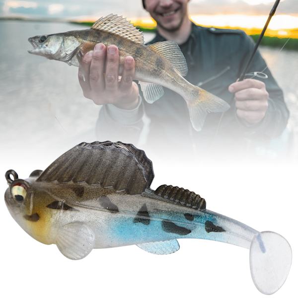 3 stk PVC Kunstige Livaktige Jig Fiske Lures Agnsfisk Fiskeutstyr med Høykarbonstål Enkeltkrok