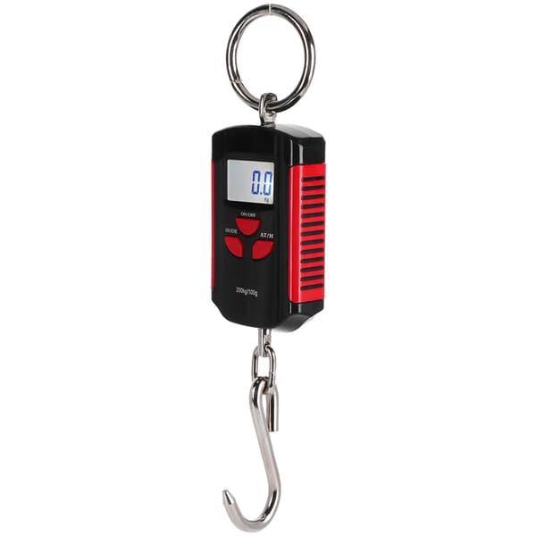 Portable Electronic Hanging Scale Digital LCD Backlit Display kg/lb/JIN 200KG with Hook Red Frame