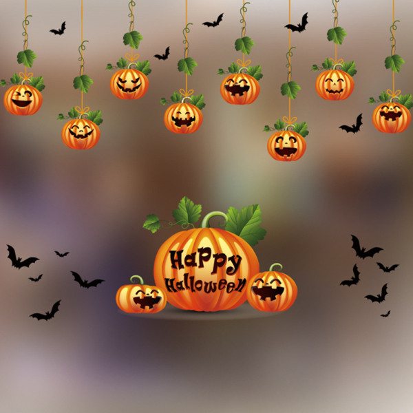 Halloween Window Clings Dekoration Halloween Stickers Dekaler för Windows glasväggar